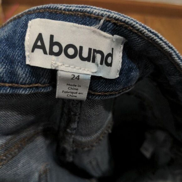 ABOUND Womens Mom Jeans High Rise Button Fly Size 24 Blue Denim Tapered Fit - Picture 7 of 11